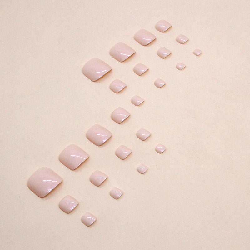 Nail Glam T30 - Pearl Essence Press-On Toe Nails (24 Pcs) - Application Kit Included