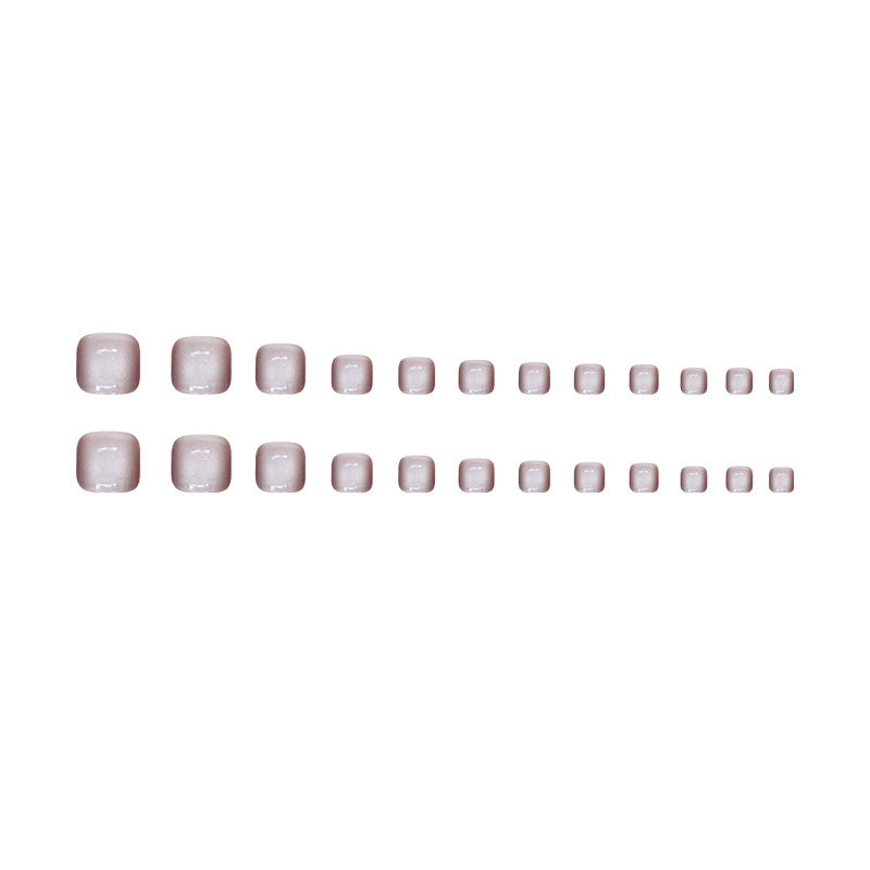 Nail Glam T29 - Mauve Rose Press-On Toe Nails (24Pcs) - Apllication Nail Kit Included