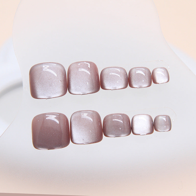 Nail Glam T29 - Mauve Rose Press-On Toe Nails (24Pcs) - Apllication Nail Kit Included